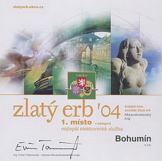 Bohumín bojuje v soutěži Zlatý erb o nejlepší internetové stránky