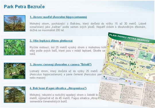 Naučná stezka v parku Petra Bezruče má elektronickou verzi na webu města