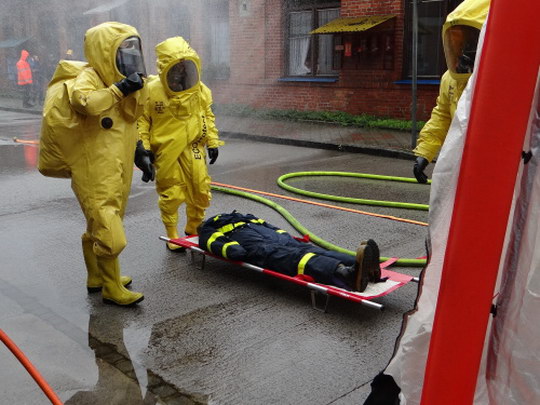 V bohumínské Bochemii proběhlo cvičení se simulací úniku chlóru