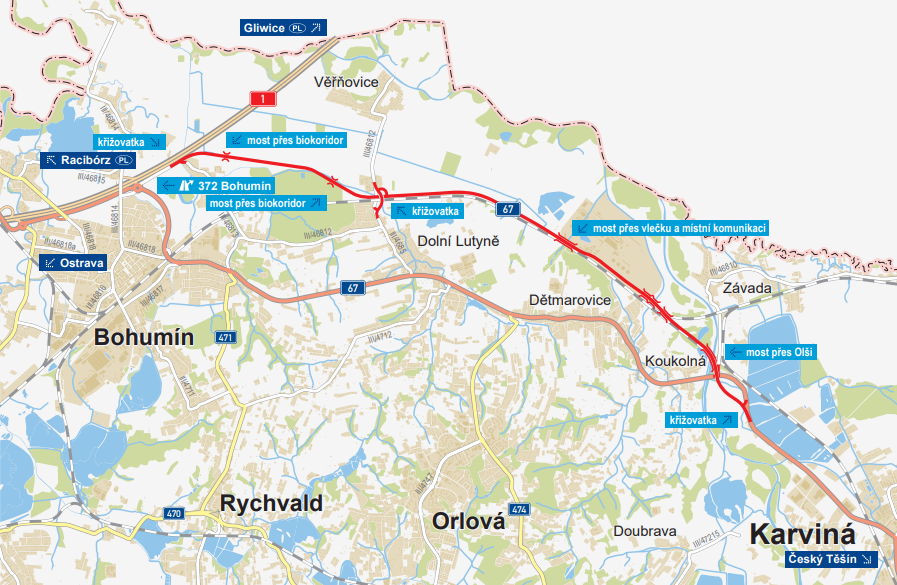 Přeložka silnice I/67 Bohumín - Karviná