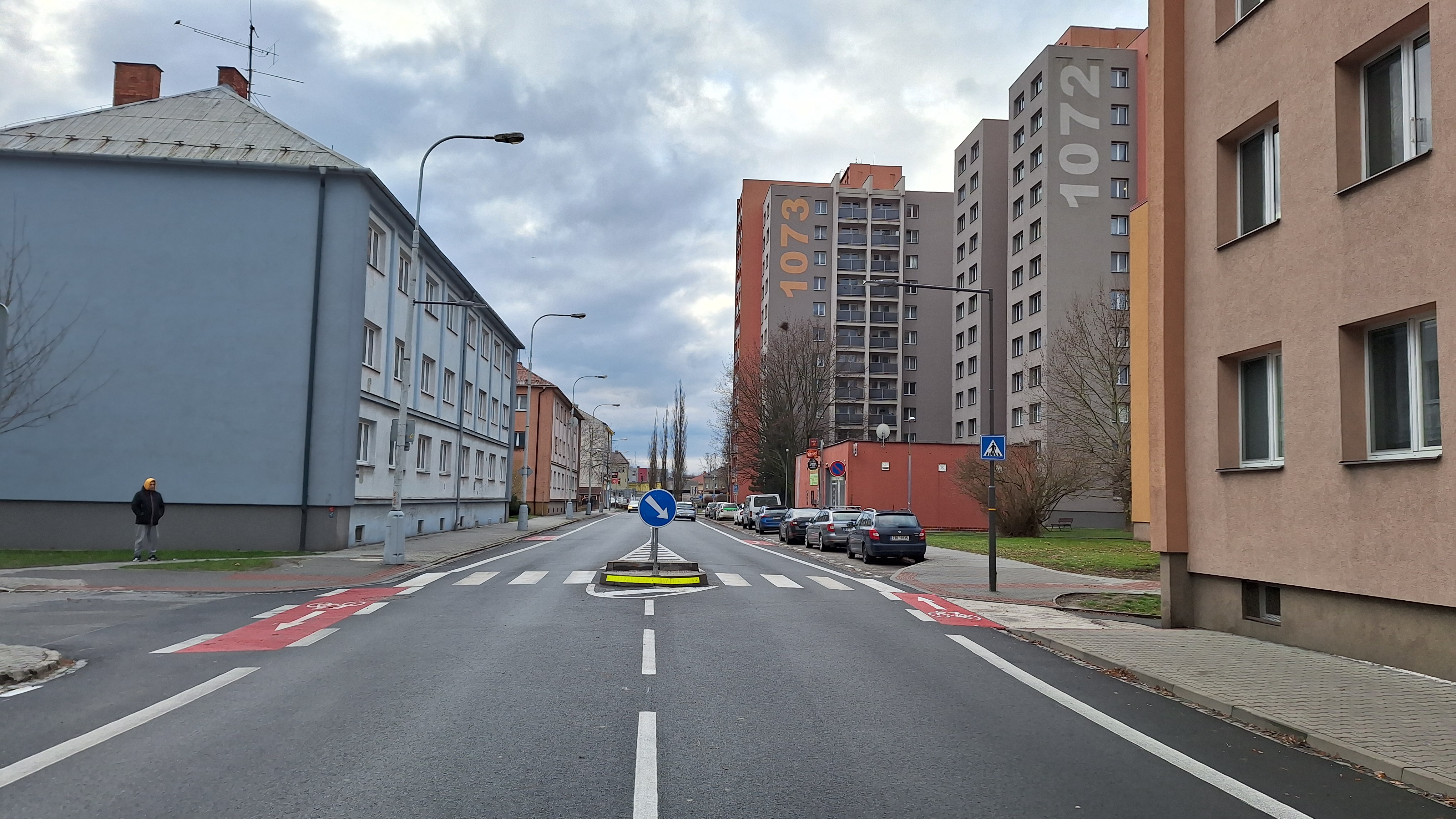 Ostrůvek zvyšuje bezpečnost chodců