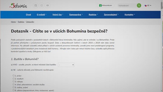 Bohumín se dotazníkem ptá na pocit bezpečí - show video