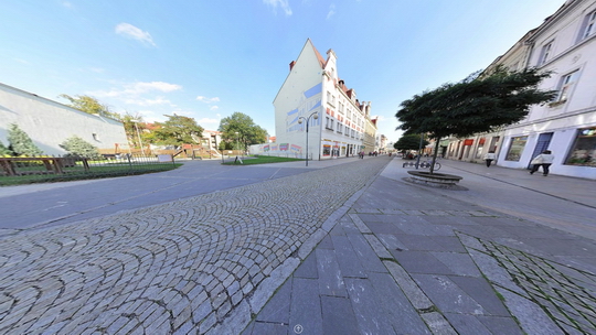 Main Street, the pedestrian zone - Dr. E. Beneš street (with children's playground corner) - Show virtual view