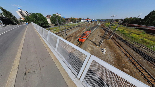 View on the train station from the ZDB bridge - Show virtual view